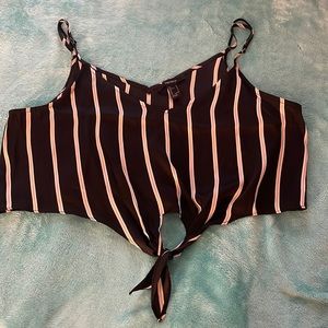 Forever 21 black and white stripped flowy top